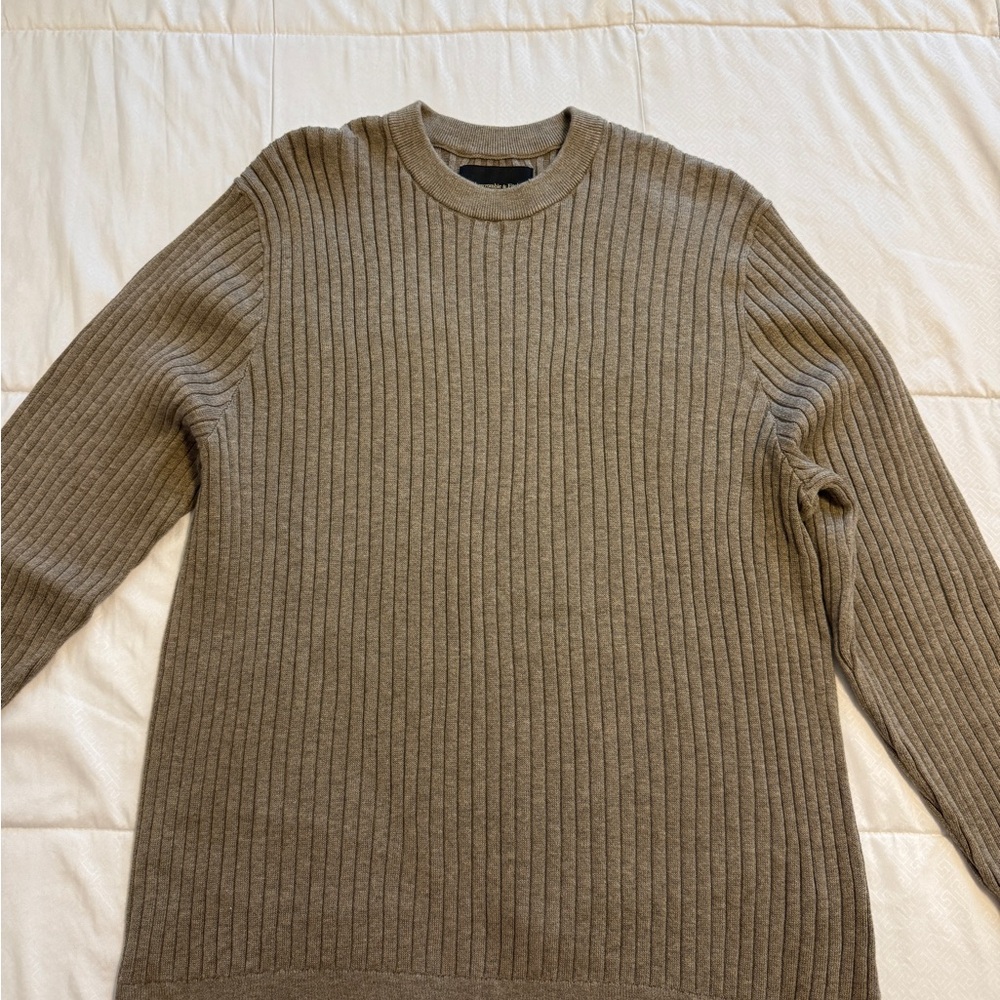 Abercrombie & Fitch Men's Ribbed Crewneck Sweater - Taupe - Picture 1 of 3